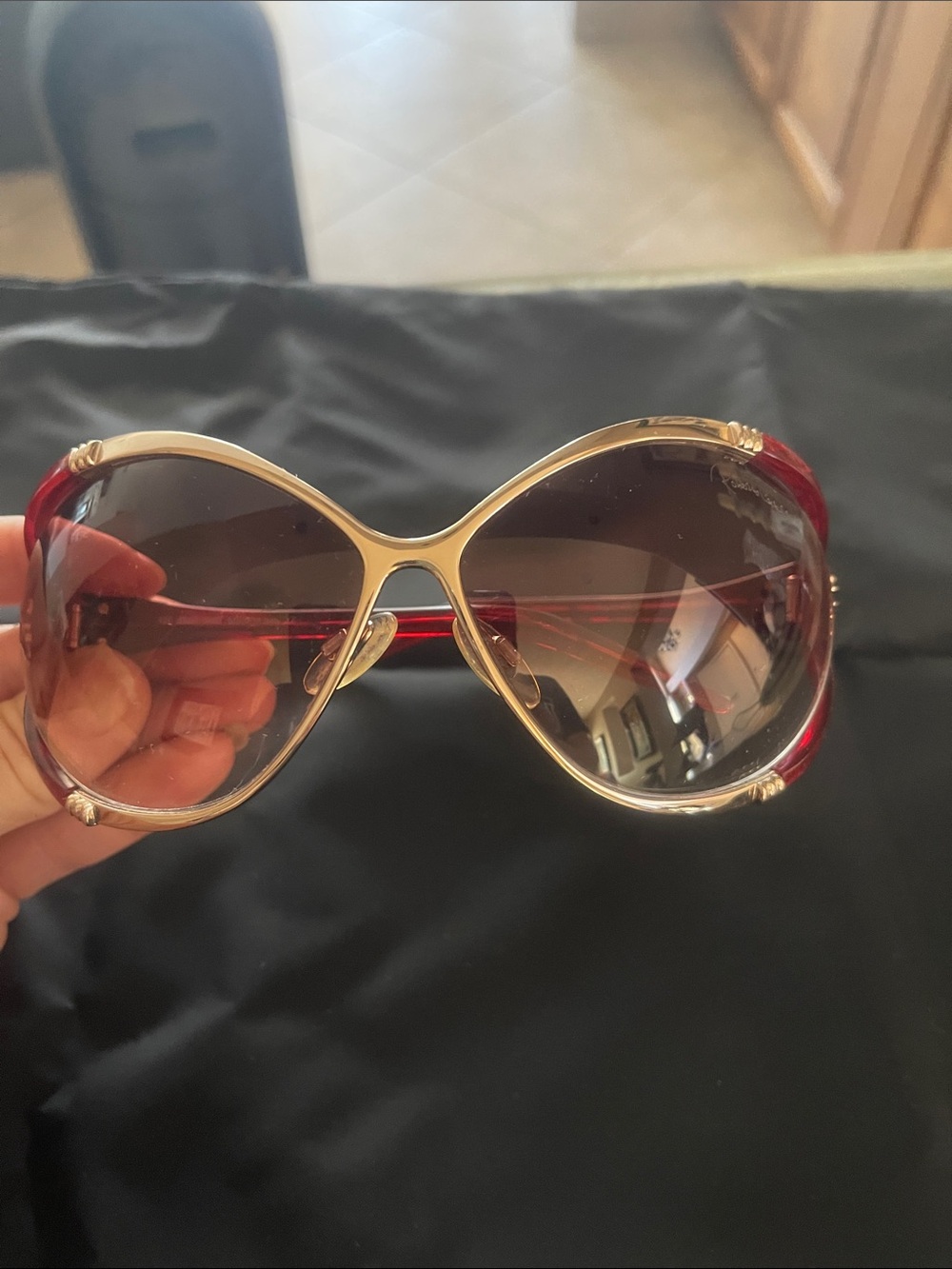 Roberto Cavalli Women's Oversized Sunglasses - Red Gradient Lenses